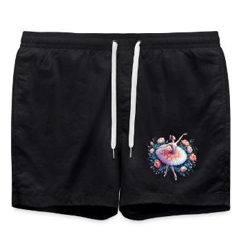 Balletttänzerin mit Tutu - Badeshorts - Schwarz - Vorne - AI Model Male 185 light (185cm)