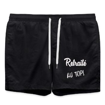 RUHESTAND. ALLES GUTE FÜR DEN RUHESTAND. ALLES GUTE FÜR DEN RUHESTAND - Badeshorts - Schwarz - Vorne - AI Model Male 185 light (185cm)