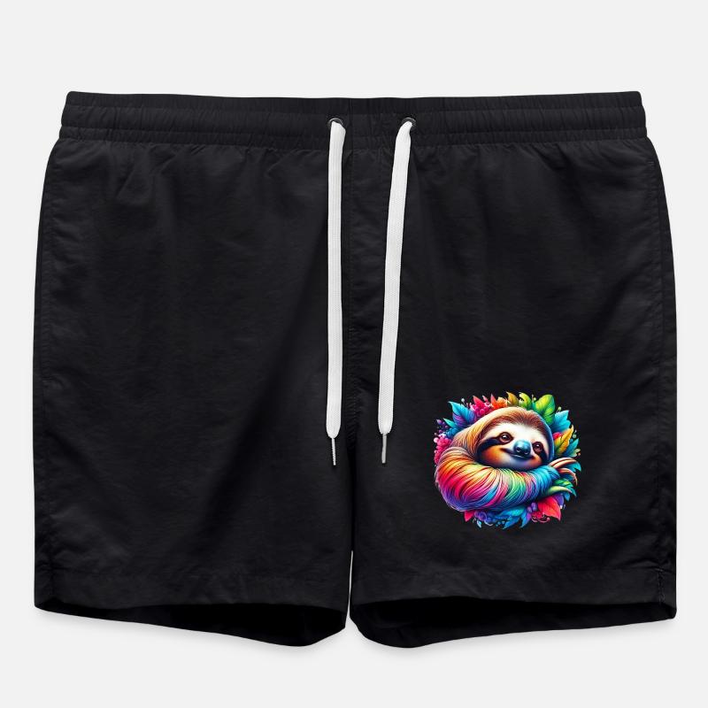 Faultier - Badeshorts - Schwarz