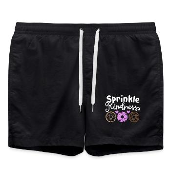 Donut gegen Mobbing - Badeshorts - Schwarz - Vorne - AI Model Male 185 light (185cm)
