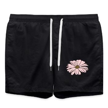 Blume rosa pinke Blume Blumen pink rosa Blumen - Badeshorts - Schwarz - Vorne - AI Model Male 185 light (185cm)