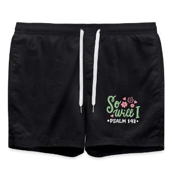 Christlich Glaube Bibelvers - Badeshorts - Schwarz - Vorne - AI Model Male 185 light (185cm)