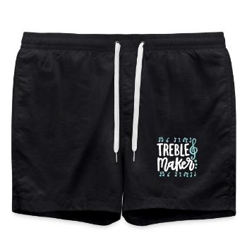 Klavier Musik Pianist - Badeshorts - Schwarz - Vorne - AI Model Male 185 light (185cm)