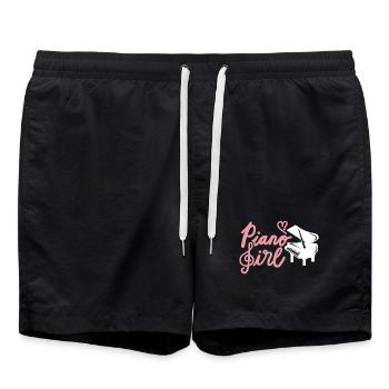 Piano Pianistin - Badeshorts - Schwarz - Vorne - AI Model Male 185 light (185cm)