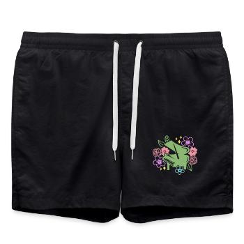 Klavierspieler Pianist - Badeshorts - Schwarz - Vorne - AI Model Male 185 light (185cm)