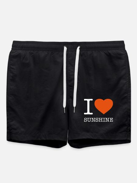 I LOVE SUNSHINE Sun - Swim Trunks - black