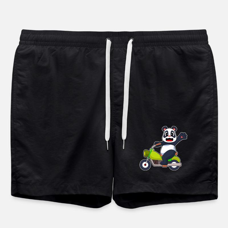 Panda Motorrad - Badeshorts - Schwarz