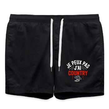 Je peux pas j ai Country - Short de bain - noir - Devant - AI Model Male 185 light (185cm)
