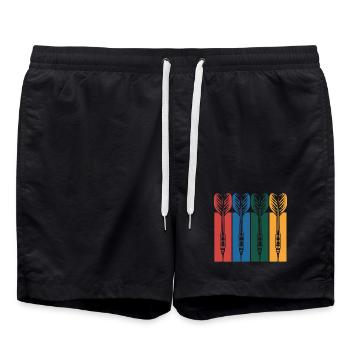 Federkiel-Quartett - Badeshorts - Schwarz - Vorne - AI Model Male 185 light (185cm)