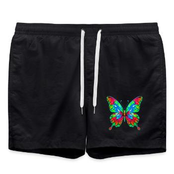 Schmetterling - Badeshorts - Schwarz - Vorne - AI Model Male 185 light (185cm)