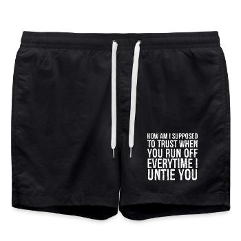 comment suis-je censé faire confiance quand vous courez à chaque fois - Short de bain - noir - Devant - AI Model Male 185 light (185cm)