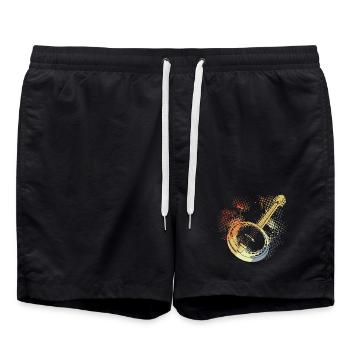Banjo Drawing Retro - Swim Trunks - black - Front - AI Model Male 185 light (185cm)