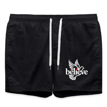 believe glaube - Badeshorts - Schwarz - Vorne - AI Model Male 185 light (185cm)