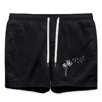 Weißer Löwenzahn im Wind - Badeshorts - Schwarz - Vorne - AI Model Male 185 light (185cm)