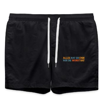 Everything has an end except the sausage - Swim Trunks - black - Front - AI Model Male 185 light (185cm)
