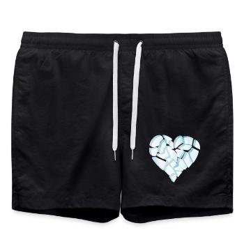 Broken Heart of – Broken Heart Form - Swim Trunks - black - Front - AI Model Male 185 light (185cm)