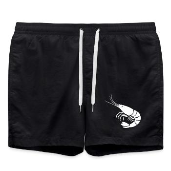 Minimalist Shrimp Silhouette Design - Swim Trunks - black - Front - AI Model Male 185 light (185cm)