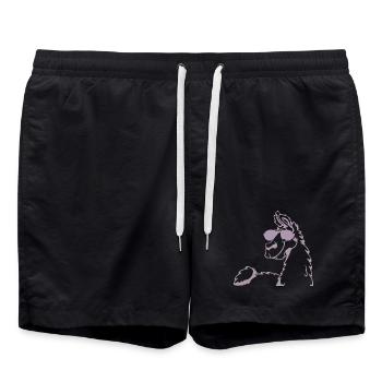 Cooles Lama Alpaka Sonnenbrille Silhouette - Badeshorts - Schwarz - Vorne - AI Model Male 185 light (185cm)