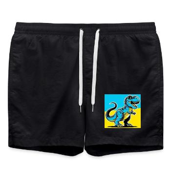 Dinosaurier - Badeshorts - Schwarz - Vorne - AI Model Male 185 light (185cm)