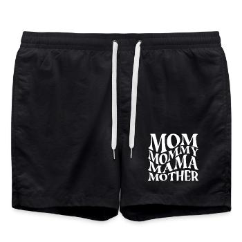 mom mommy mama mother - Badeshorts - Schwarz - Vorne - AI Model Male 185 light (185cm)