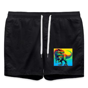 Dinosaurier - Badeshorts - Schwarz - Vorne - AI Model Male 185 light (185cm)