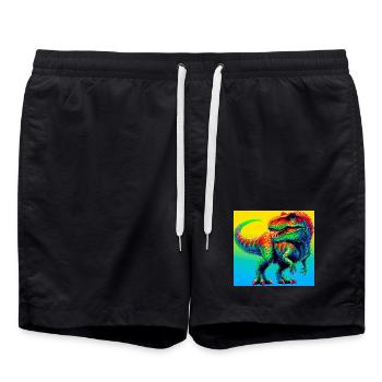 dinosaure - Short de bain - noir - Devant - AI Model Male 185 light (185cm)