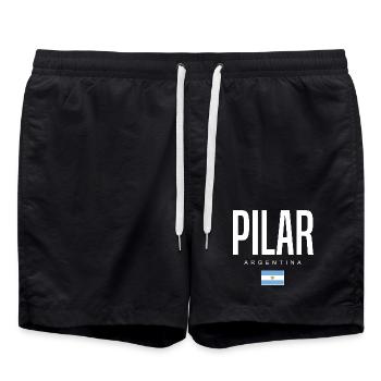 Pilar Argentina Argentinian - Swim Trunks - black - Front - AI Model Male 185 light (185cm)