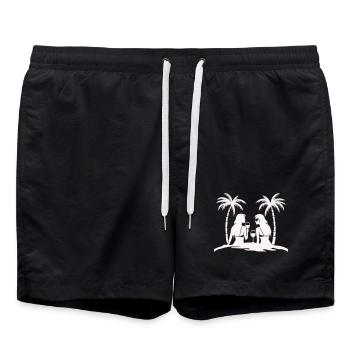 Silhouette style tropical plage nuit - Short de bain - noir - Devant - AI Model Male 185 light (185cm)
