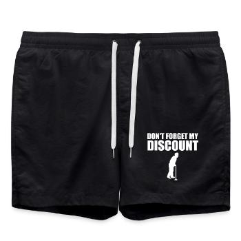 Don't forget my discount for older men - Swim Trunks - black - Front - AI Model Male 185 light (185cm)