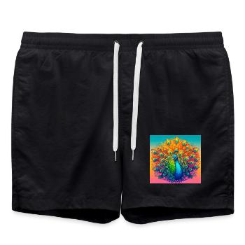 paon - Short de bain - noir - Devant - AI Model Male 185 light (185cm)