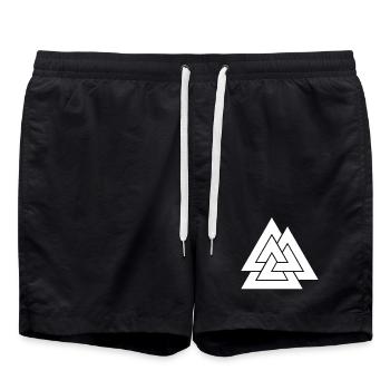 Geometric triangular nesting - Swim Trunks - black - Front - AI Model Male 185 light (185cm)