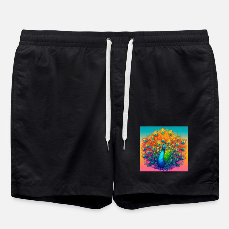 Pfau - Badeshorts - Schwarz