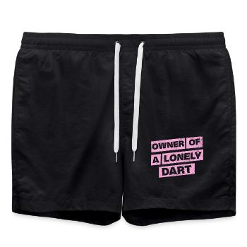 Darts Shirt Hoodie Owner of a lonely Dart - Badeshorts - Schwarz - Vorne - AI Model Male 185 light (185cm)