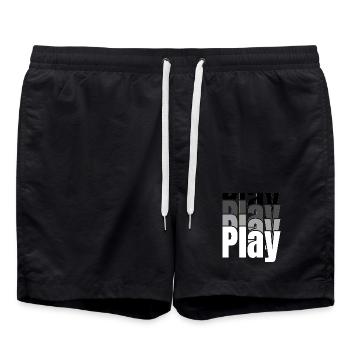 Chevauchement de la typographie de jeu - Short de bain - noir - Devant - AI Model Male 185 light (185cm)
