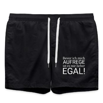 Avant de m’énerver, je préfère ne pas m’en soucier - Short de bain - noir - Devant - AI Model Male 185 light (185cm)