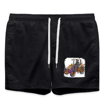 Excavatrices de construction Neon Lines - Short de bain - noir - Devant - AI Model Male 185 light (185cm)
