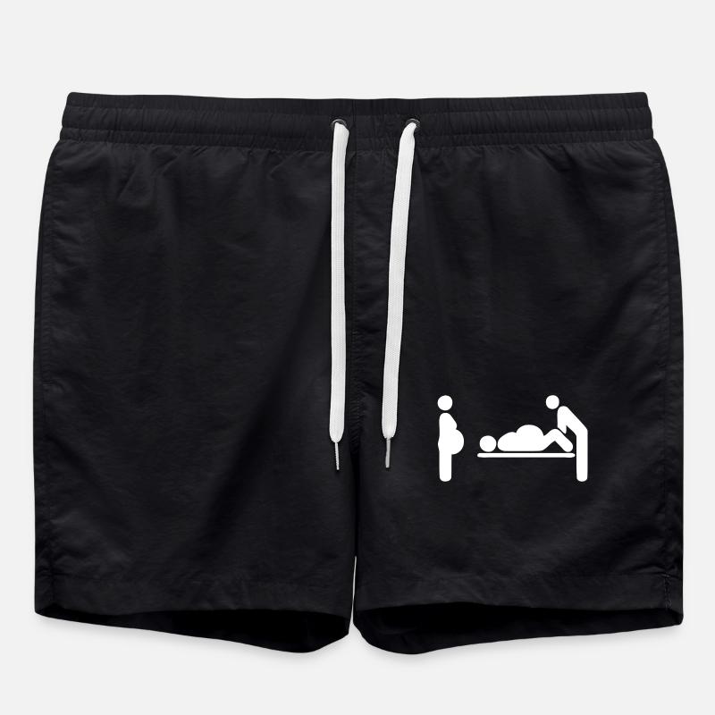 Birth moments in simple silhouettes - Swim Trunks - black