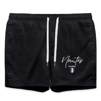 Nantes France, design élégant Nantes - Short de bain - noir - Devant - AI Model Male 185 light (185cm)