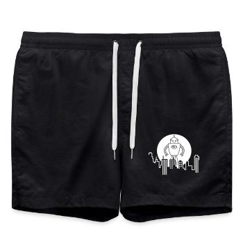 City Silhouette Robot : IA rencontre le design urbain - Short de bain - noir - Devant - AI Model Male 185 light (185cm)