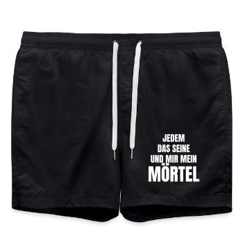 Maurer adore son mortier. - Short de bain - noir - Devant - AI Model Male 185 light (185cm)