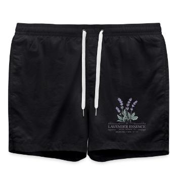 Lavender Vintage - Swim Trunks - black - Front - AI Model Male 185 light (185cm)