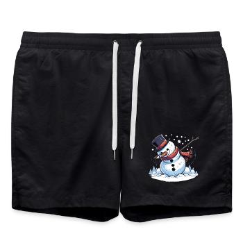 Dabbing Weihnachts Schneemann Dab Weihnachten - Badeshorts - Schwarz - Vorne - AI Model Male 185 light (185cm)