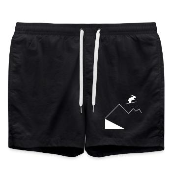 Hare Mountain Jumping - Swim Trunks - black - Front - AI Model Male 185 light (185cm)