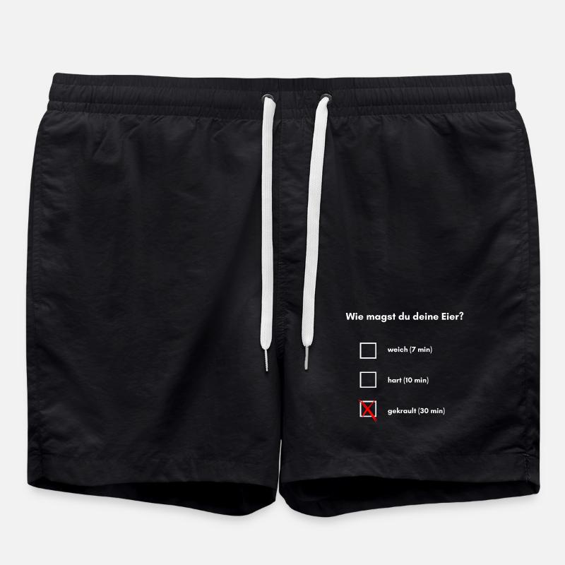 Wie magst du deine Eier? - Badeshorts - Schwarz