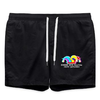 Error 404 Kostüm nicht gefunden Nerd Fasching IT - Badeshorts - Schwarz - Vorne - AI Model Male 185 light (185cm)