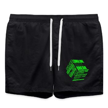 Glossaire du tennis de l’avantage au retour - Short de bain - noir - Devant - AI Model Male 185 light (185cm)