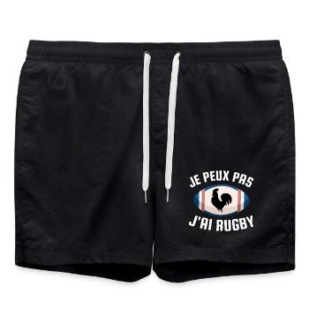 I can't I have rugby - Swim Trunks - black - Front - AI Model Male 185 light (185cm)