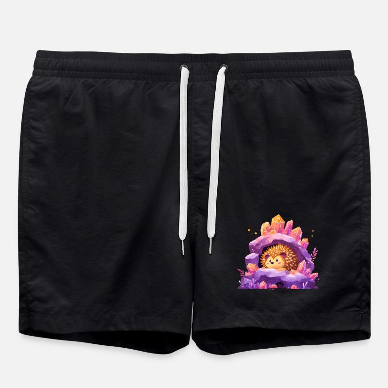 Crystal Cave Hedgehog Idyll - Swim Trunks - black