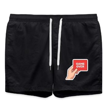 Game Over Rétro Sign - Short de bain - noir - Devant - AI Model Male 185 light (185cm)