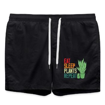 Eat Sleep Plants Repeat Plant Lover - Badeshorts - Schwarz - Vorne - AI Model Male 185 light (185cm)
